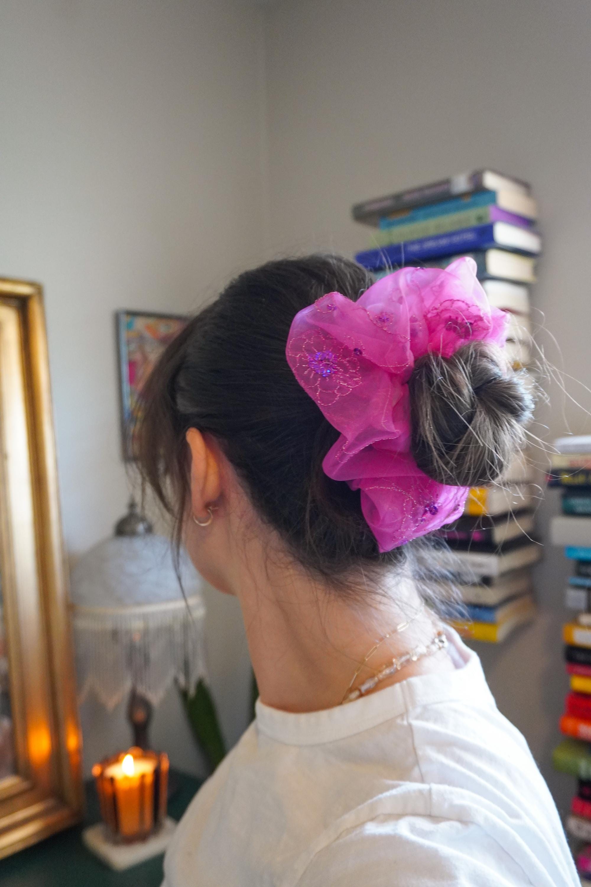 Statement Scrunchie - Pink Sequins