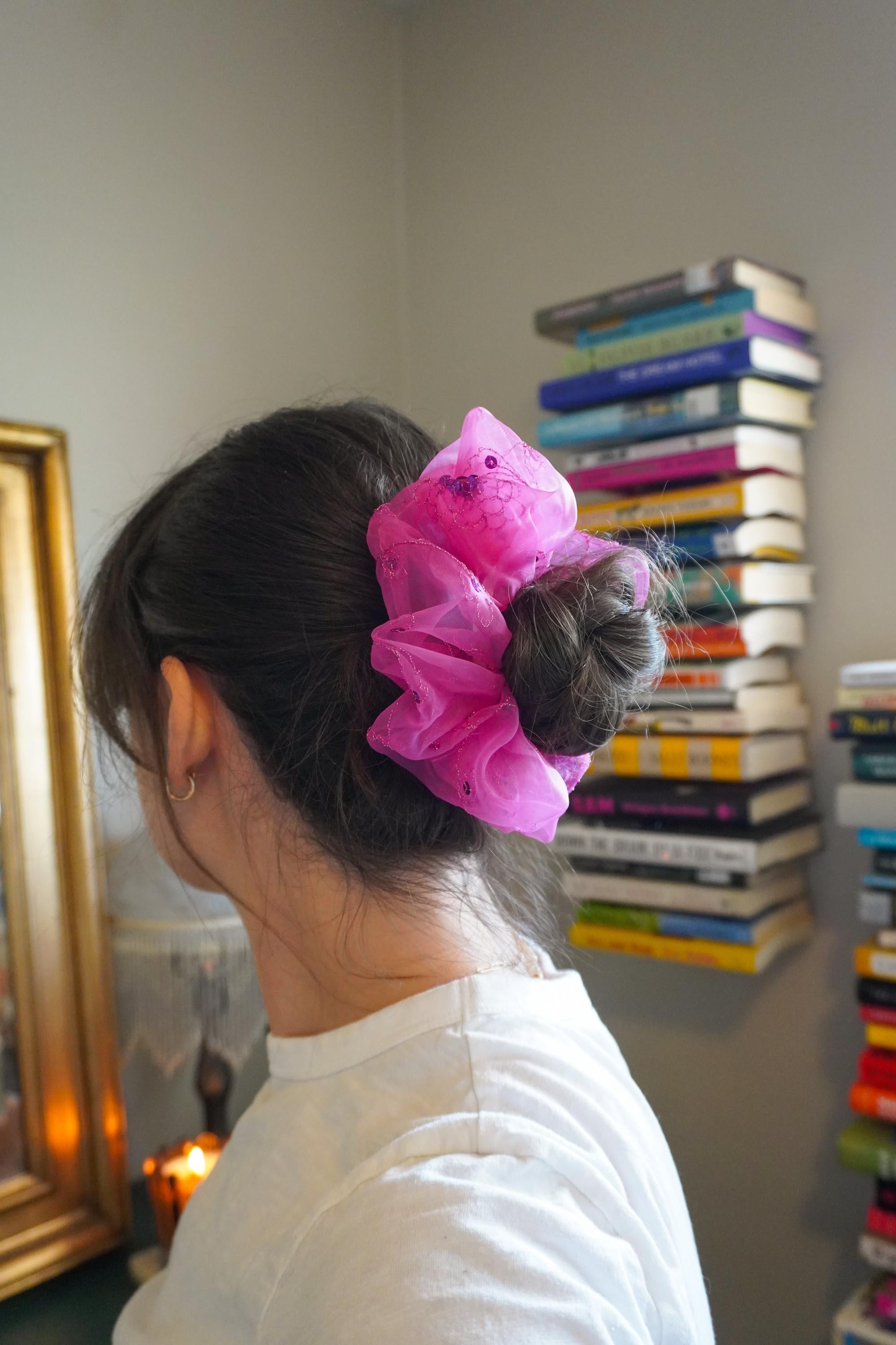 Statement Scrunchie - Pink Sequins